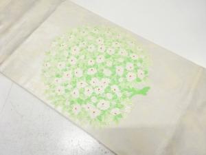 引箔　椿模様織り出し　袋帯